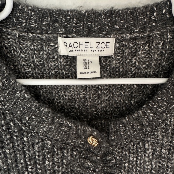 Rachel Zoe Charcoal Gray Button-Up Cardigan - Picture 3 of 6